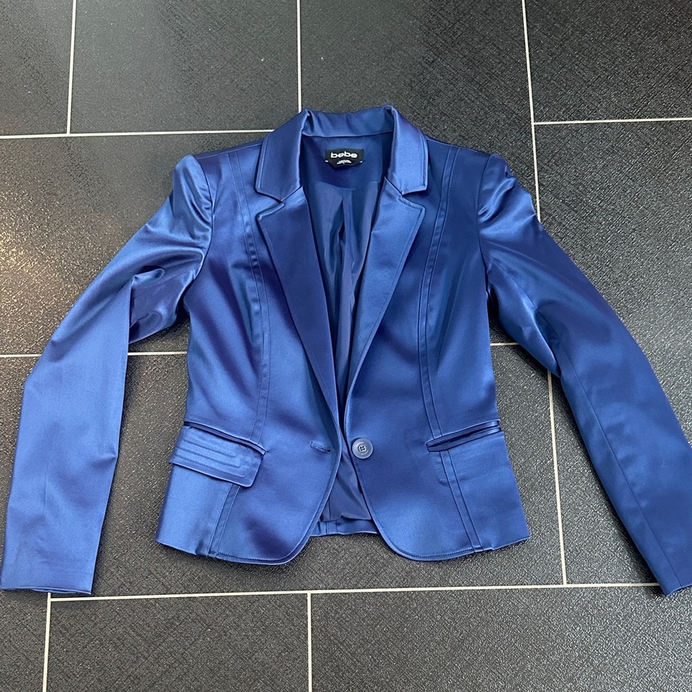 Royal Blue Satin Blazer